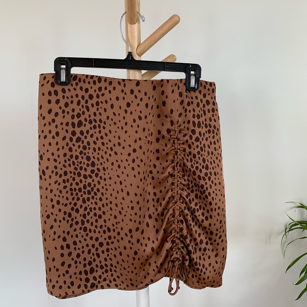 Wilfred Brown Polka Dot Mini Skirt